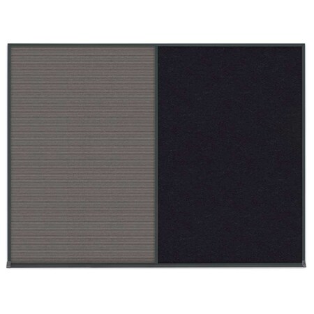 United Visual Products Double Door Radius Corkboard, 42"X32", B UV80025-BLACK-DBURGU